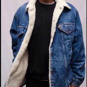 Sherpa lined Jean jacket sz 40 vintage style